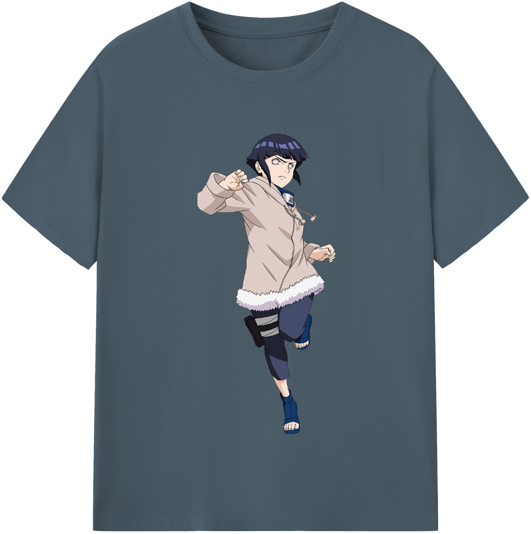 （画像用） NARUTO -ナルト- 日向ヒナタ Hyūga Hinata 綿100％半袖Tシャツ（フロントプリント）